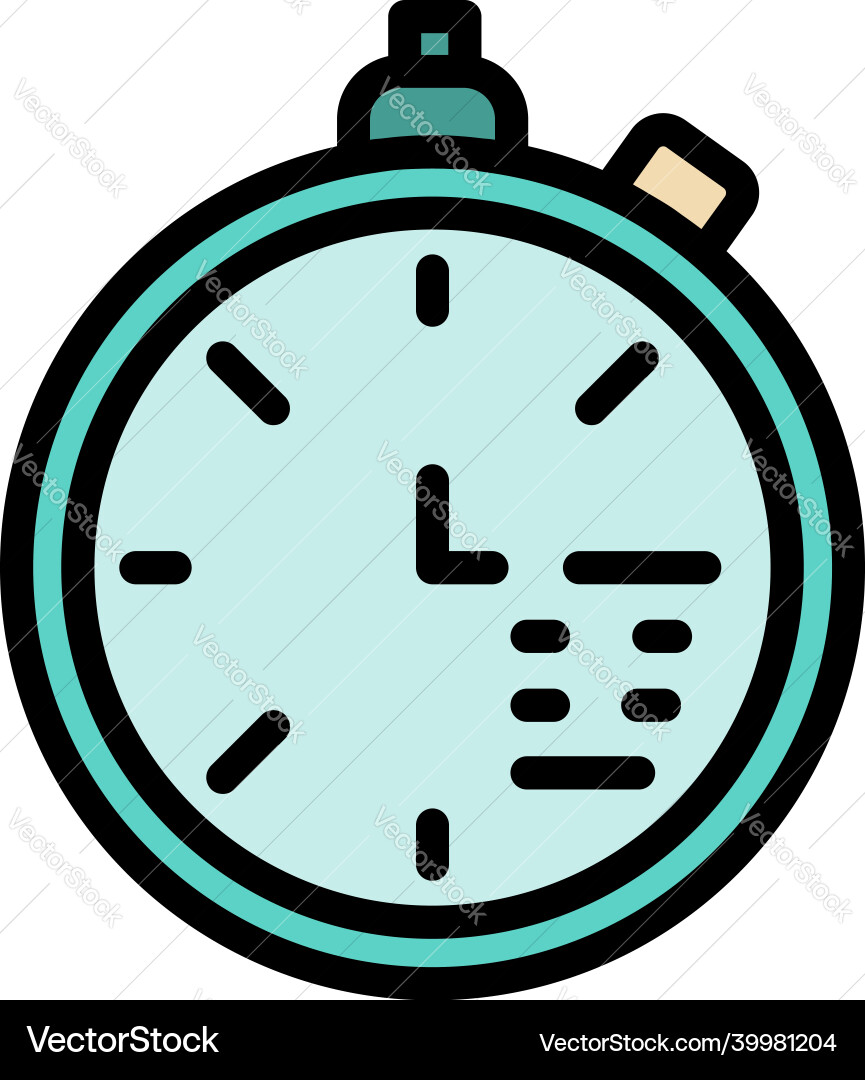 Code in the clock icon color outline Code in the clock icon color outline vector image