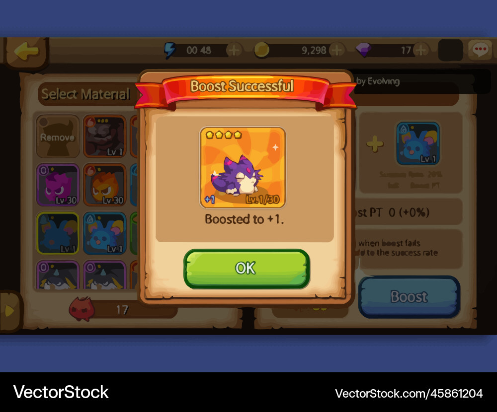 Complete set of level button game ui pop-up icon vector image