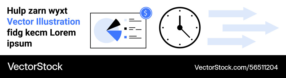 Data presentation with clock pie chart Data presentation with clock pie chart vector image