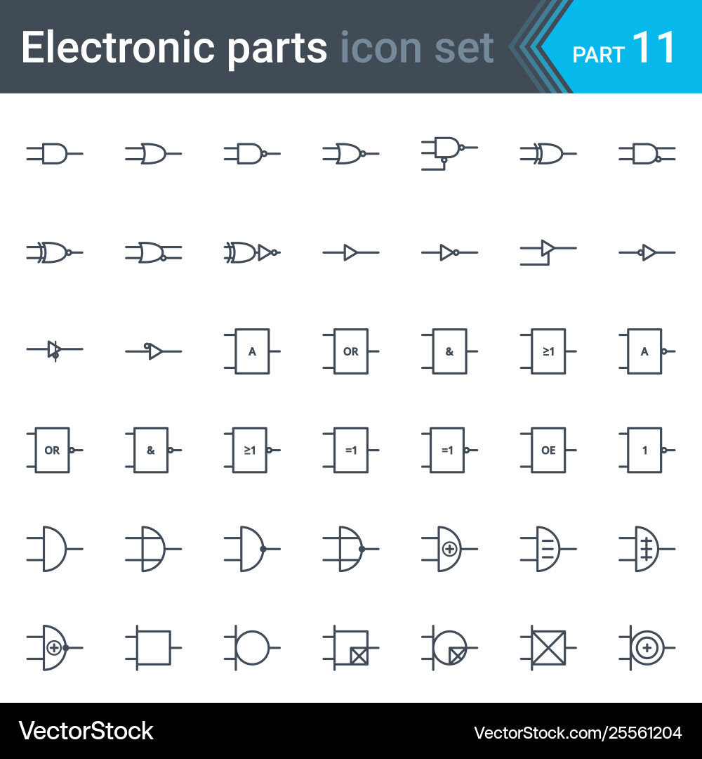 Digital electronics logic gates Vector Image