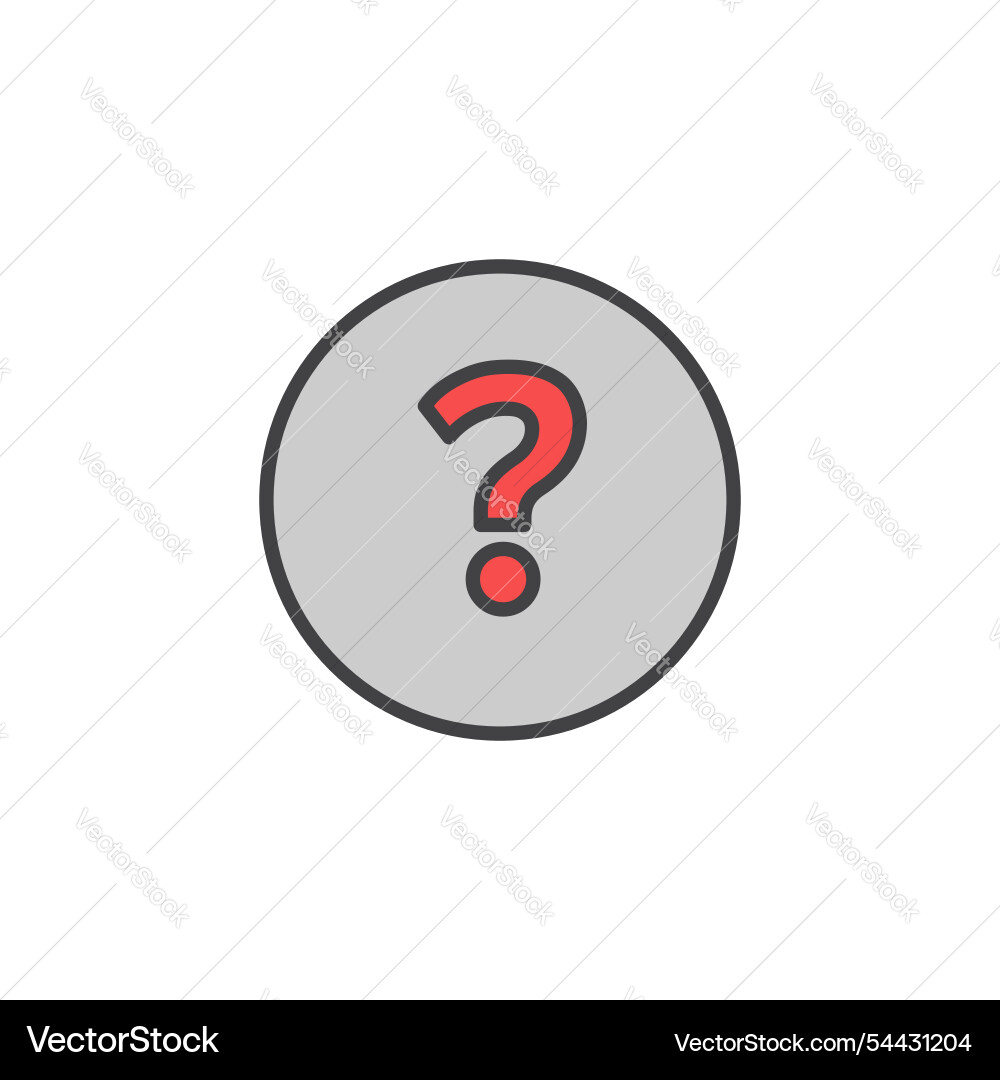 Doubts button icon in colored version Doubts button icon in colored version Vector Image
