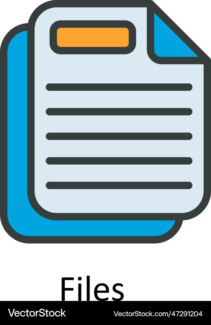 Files fill outline icon design Vector Image