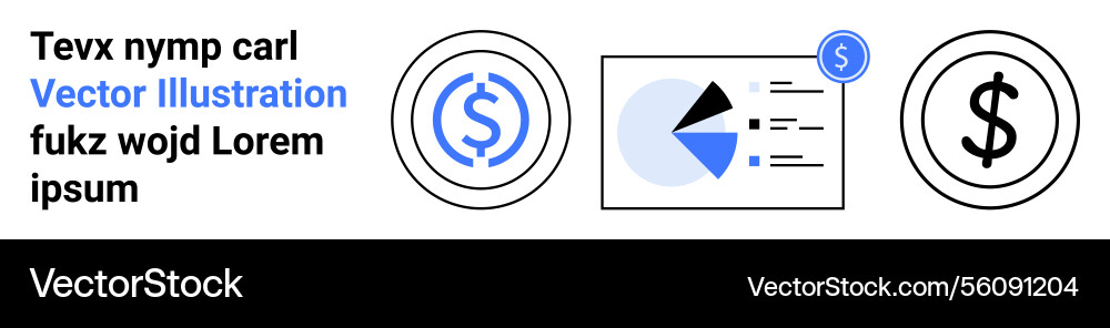 Finance and analytics concept with pie chart Vector Image