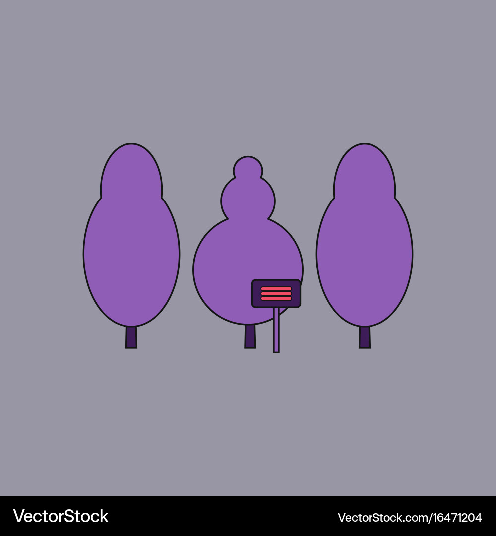 Flat icon design collection save the trees vector image