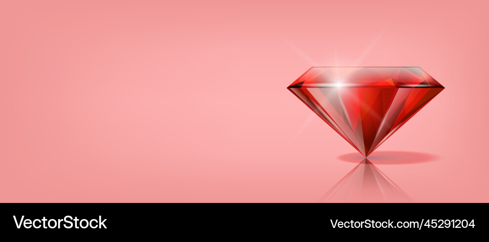 Horizontal banner with 3d realistic red Horizontal banner with 3d realistic red vector image