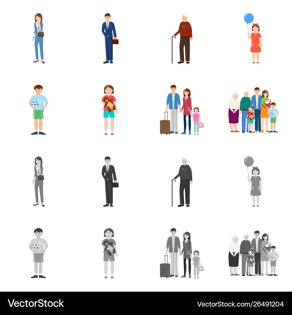 Isolated object character and avatar icon set Isolated object character and avatar icon set vector image