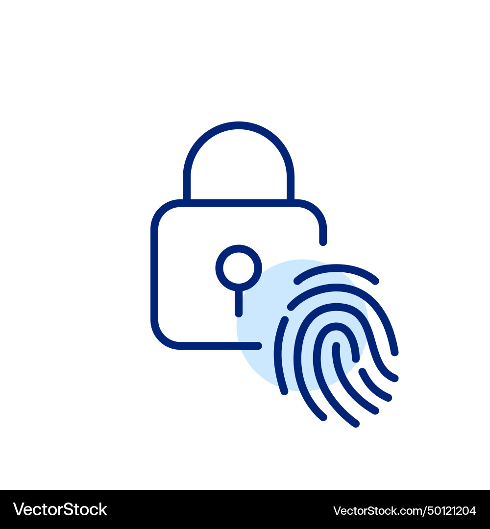 Mit Fingerabdruckerkennung um sicher zu entsperren Mit Fingerabdruckerkennung um sicher zu entsperren Vektorbild