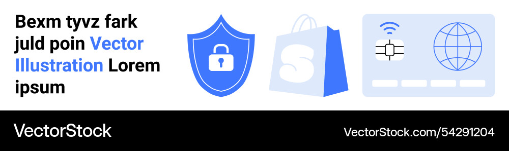 Online security and e-commerce concept with shield Online security and e-commerce concept with shield vector image