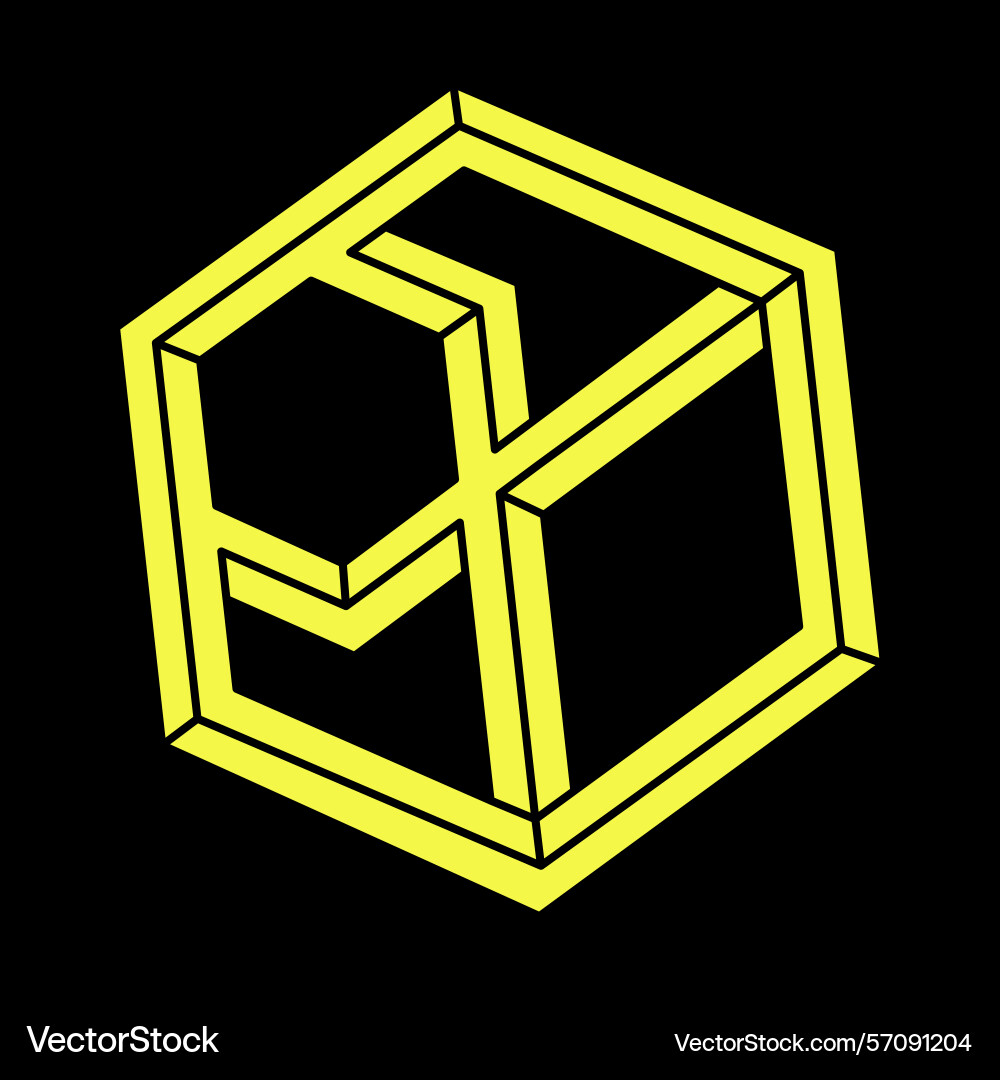 Optical illusion objects line design impossible Optical illusion objects line design impossible vector image