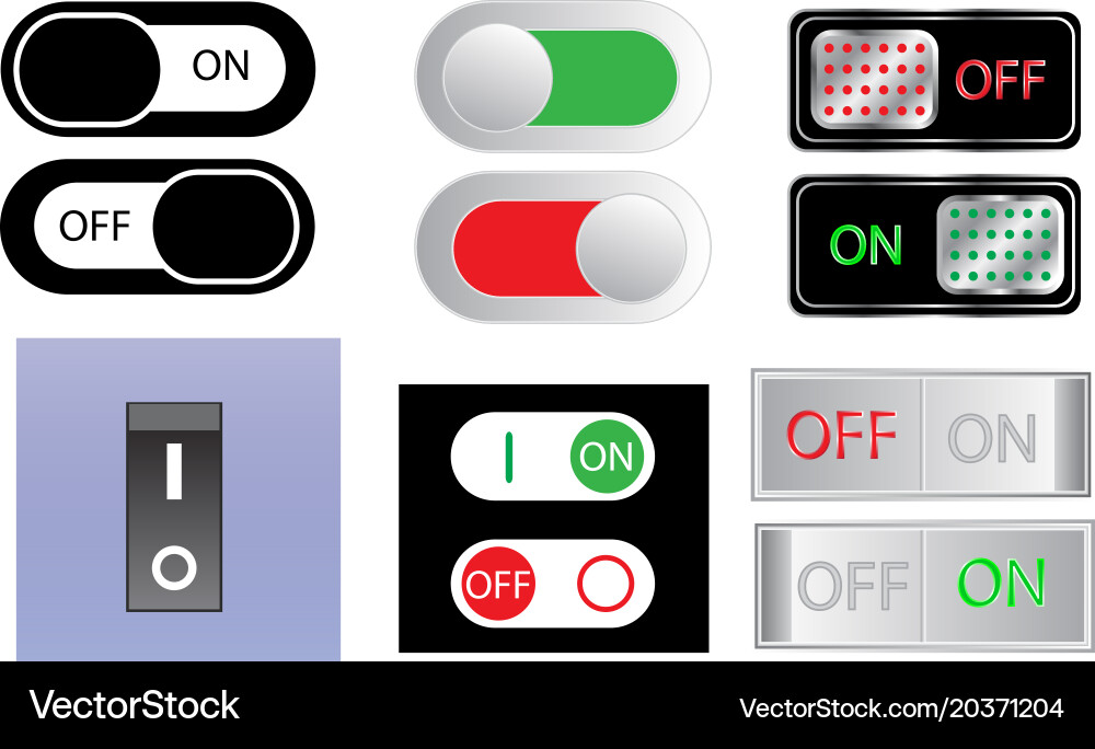 Power switch sign icon set on and off button Vector Image