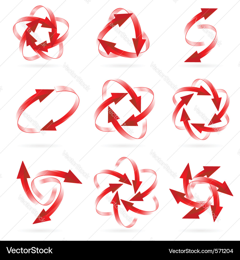 Rotating Arrows Circular Motion vector image
