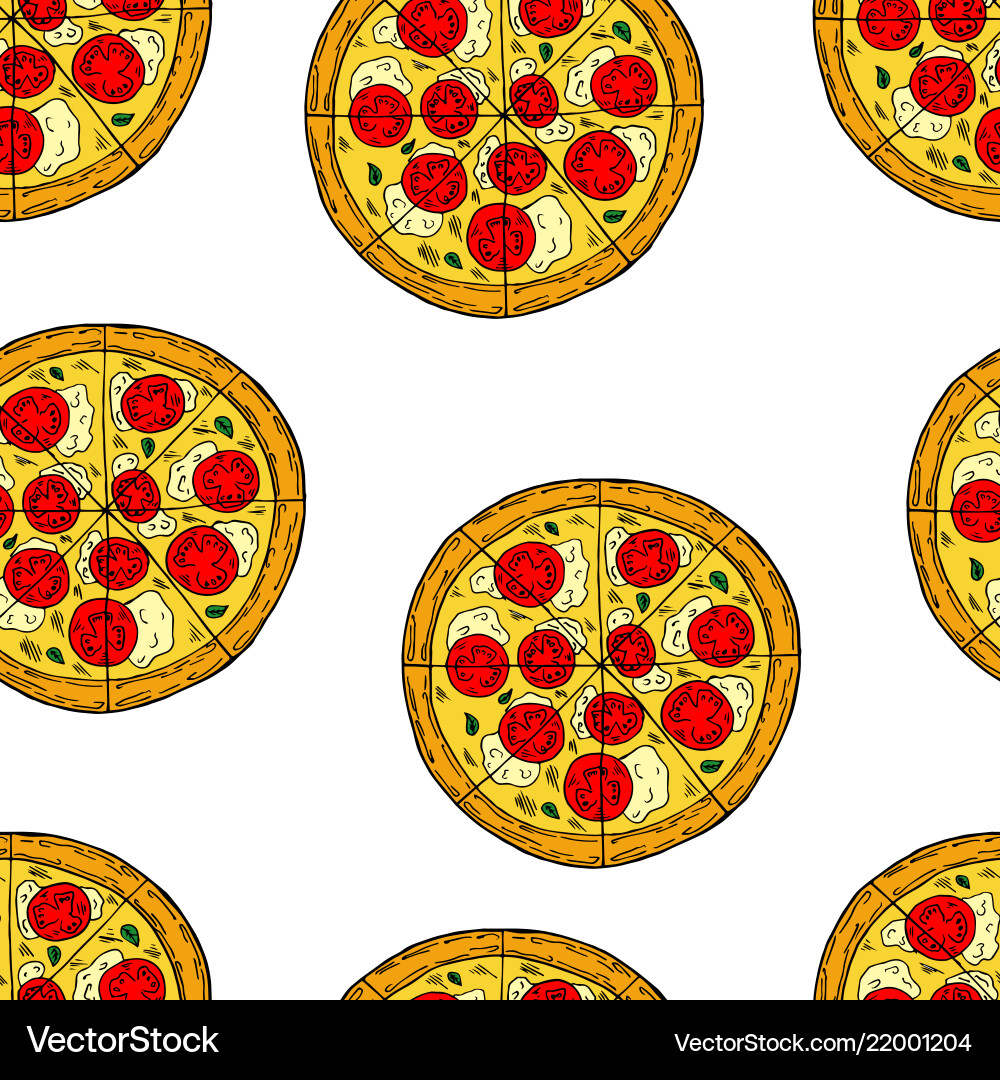 Seamless pattern of pizza Vector Image