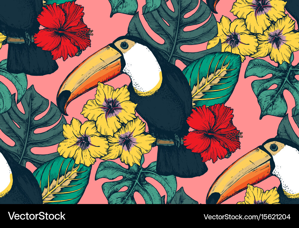 Seamless pattern with compositions of hand vector image