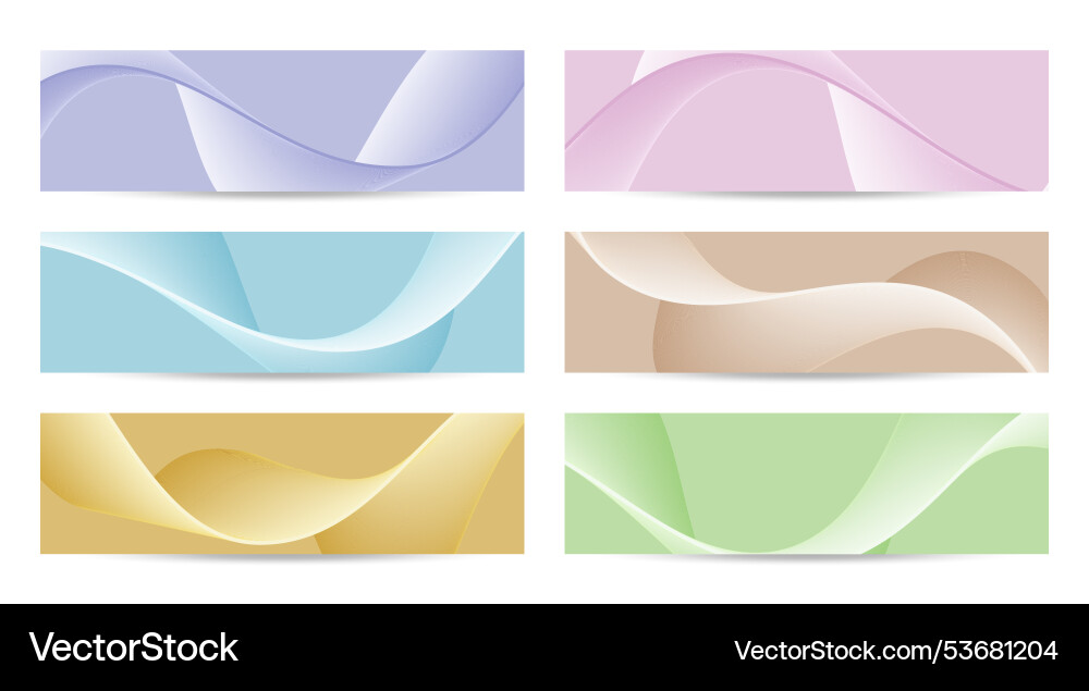 Soft art line curve colors set design elements Vector Image