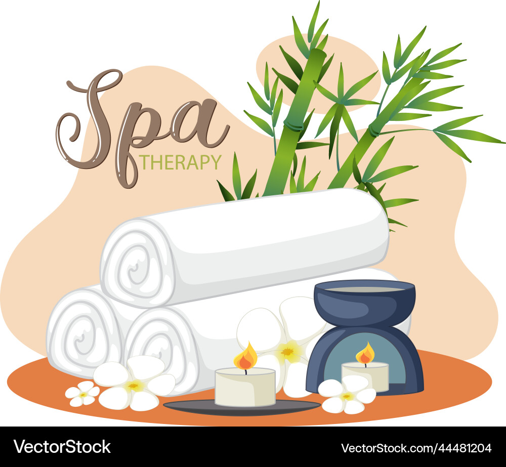 Spa text with aroma objects vector image