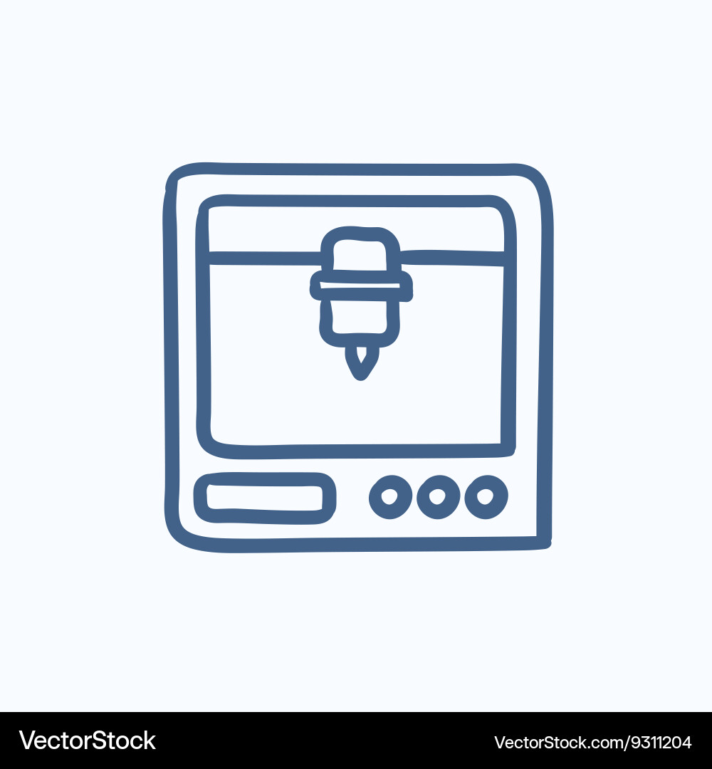 Tree d printing sketch icon Vector Image