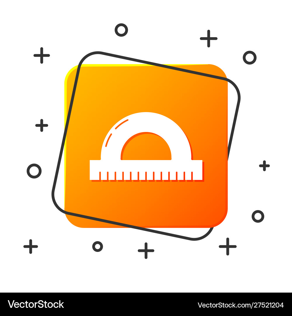 White protractor grid for measuring degrees icon Vector Image