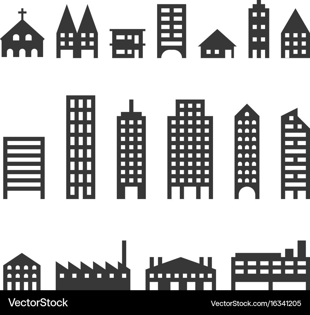 Building Icon Collection Vector Image