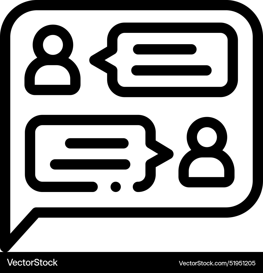 Chat icon thin linear style design isolated Vector Image