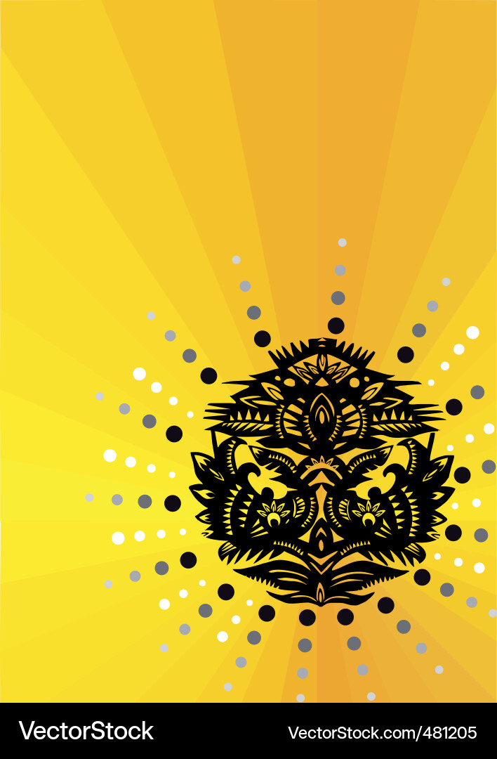 Circular pattern on a yellow Vector Image