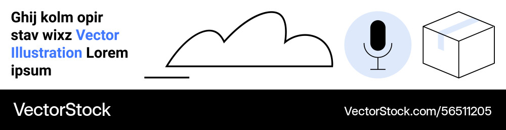 Cloud connection with microphone and package Cloud connection with microphone and package vector image