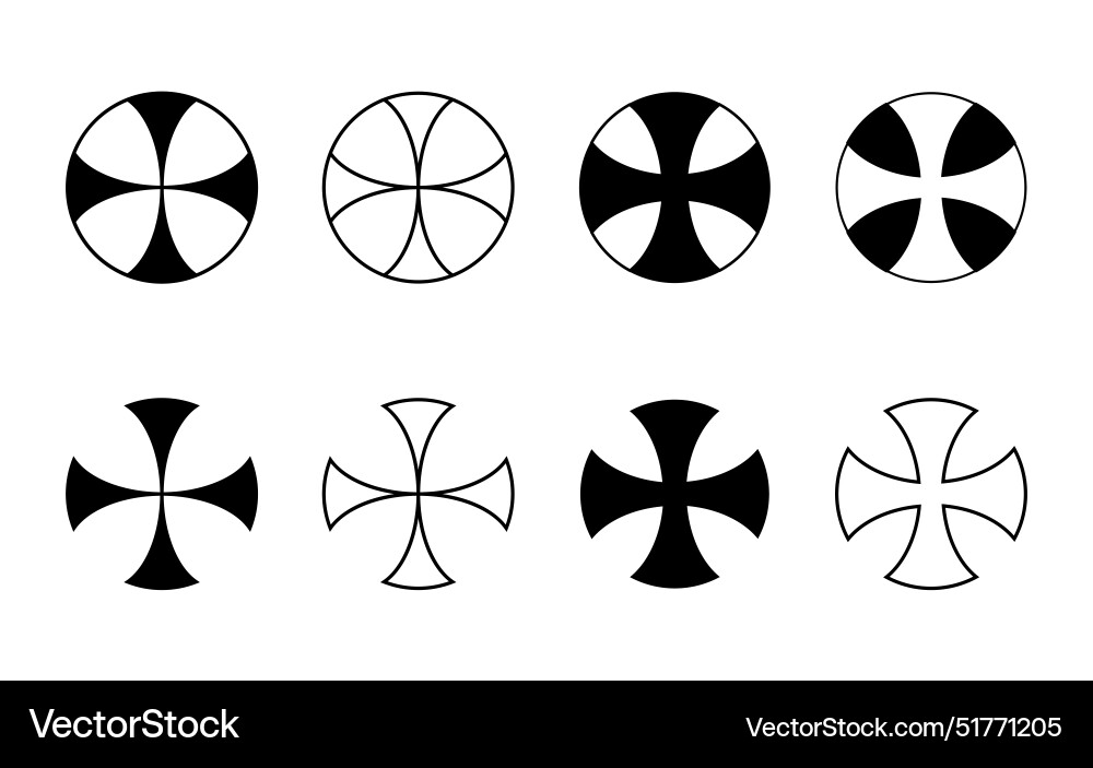 Cross in circle and rounded icon simple Vector Image