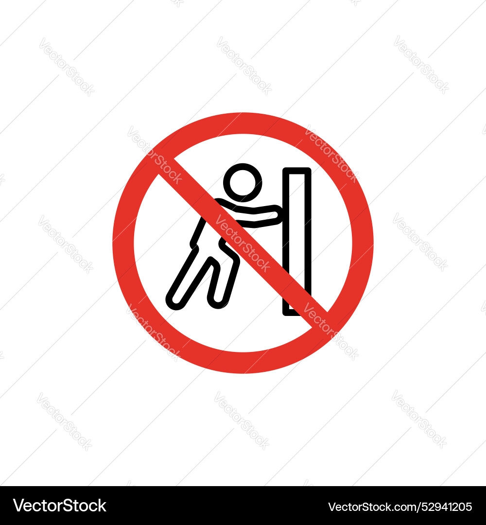 Do not push sign icon set red warning circle Vector Image