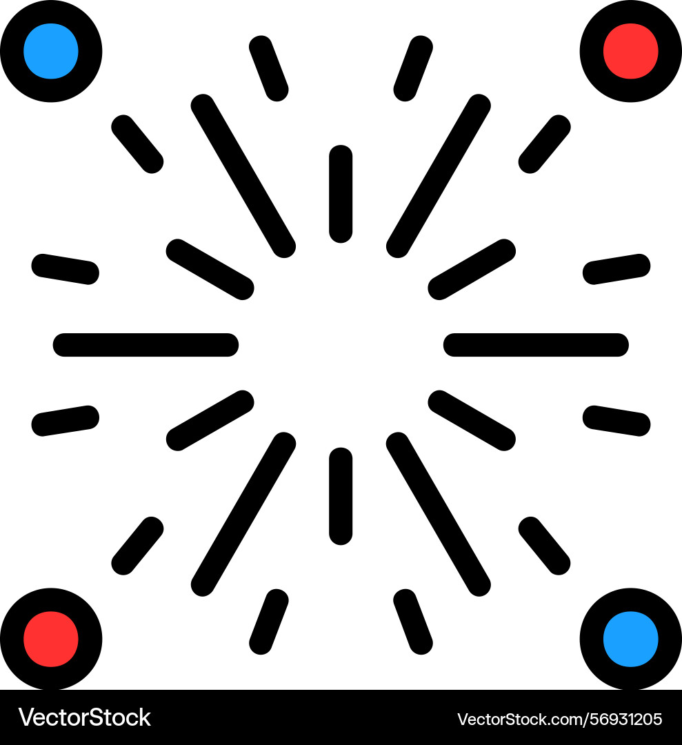 Firecracker line filled style icon design vector image