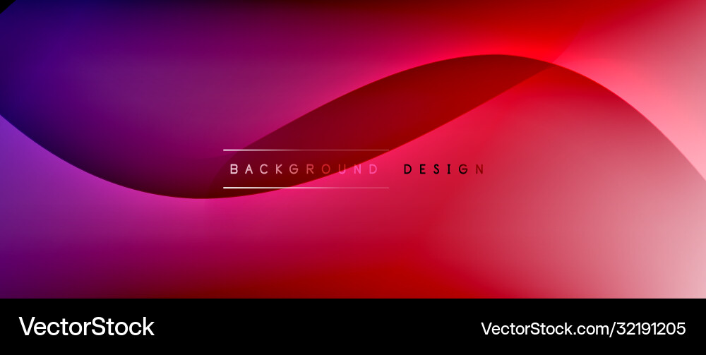 Fluid gradient waves with shadow lines and glowing Vector Image