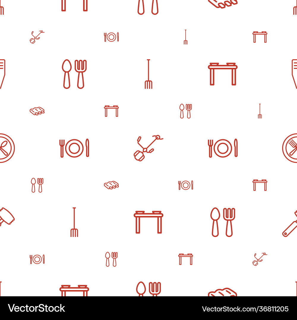 Fork icons pattern seamless white background vector image