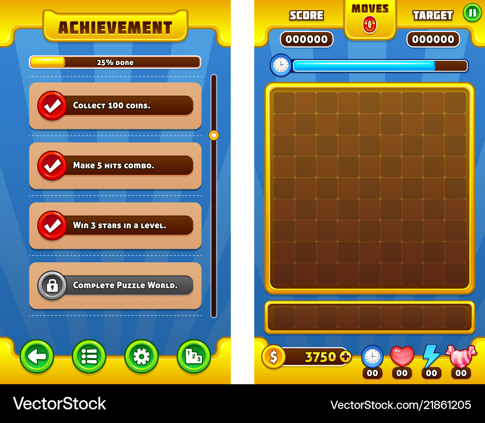 Game user interface templates vector image