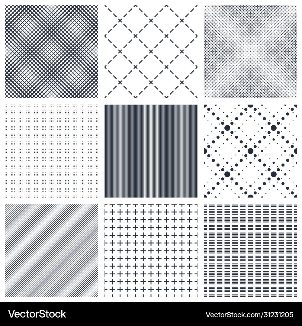 Geometric seamless patterns set abstract Geometric seamless patterns set abstract vector image