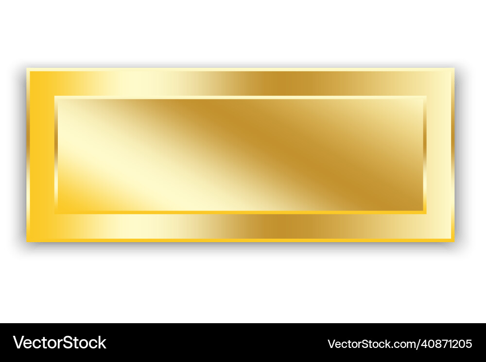 Golden plate icon name tag rectangular shape Golden plate icon name tag rectangular shape vector image