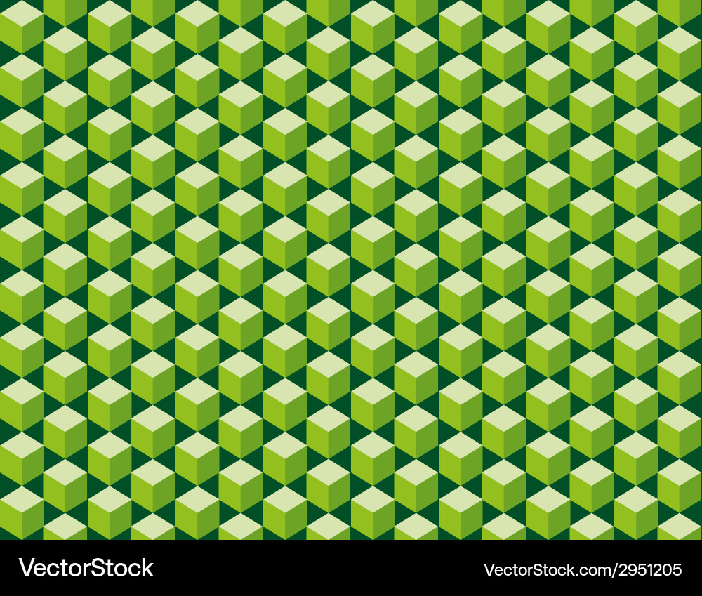 Green Cube Seamless Pattern vector image