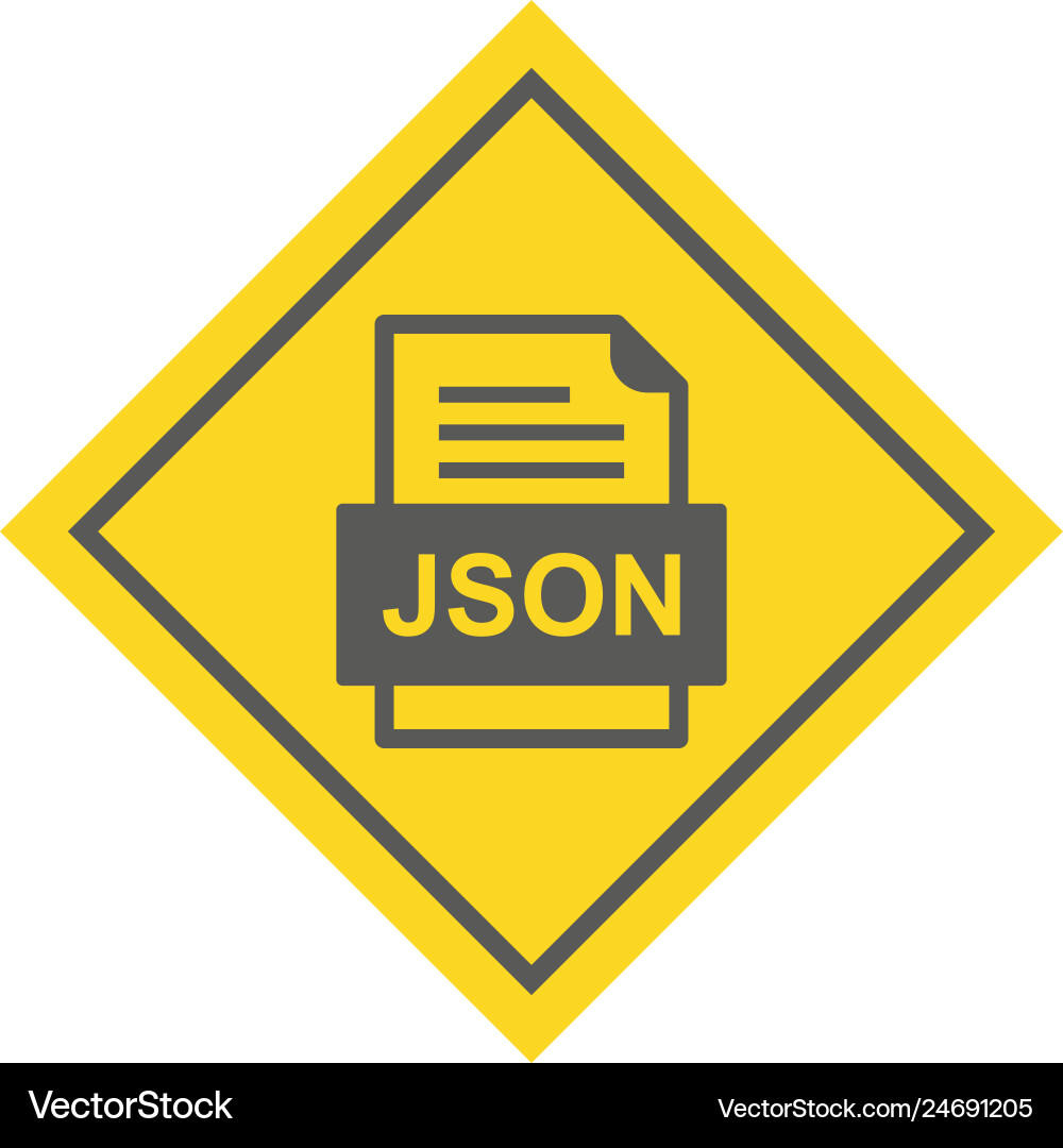 Json file document icon vector image