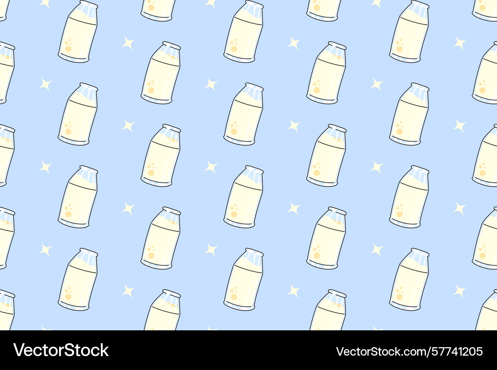 Milk bottle with light pattern on blue background Vector Image