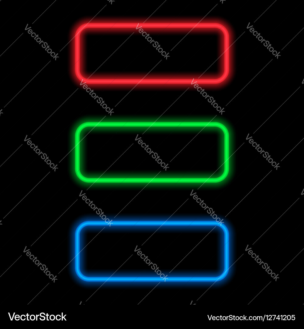 Neon different color frames for text Vector Image