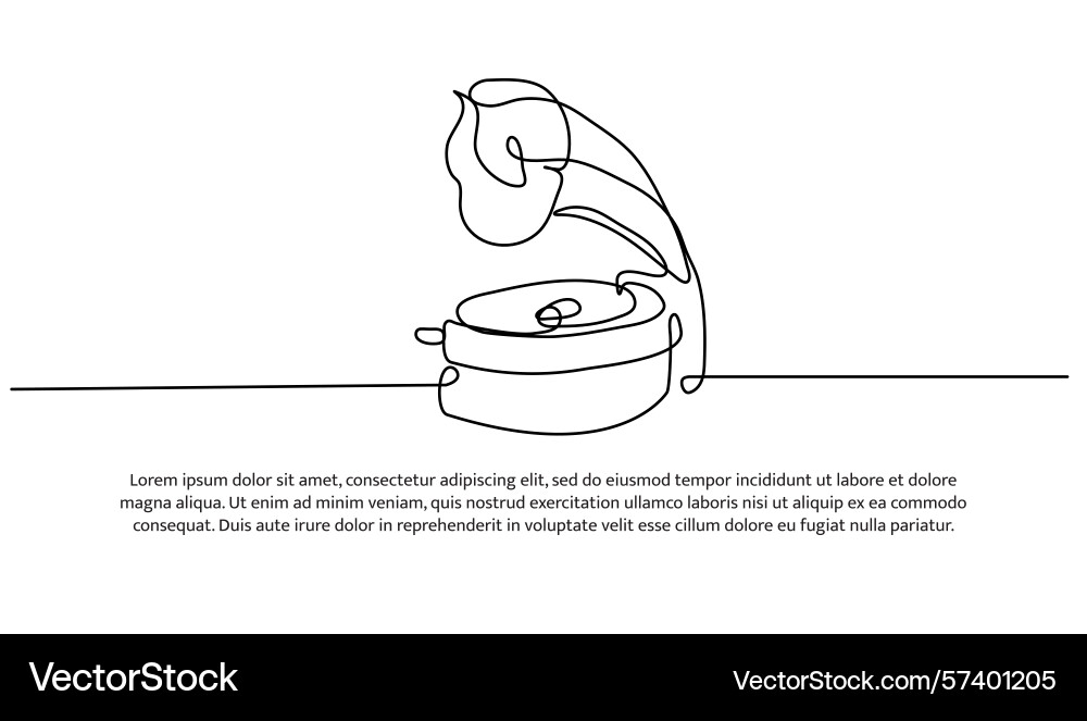 One line of gramofon abstract minimal continuous One line of gramofon abstract minimal continuous Vector Image