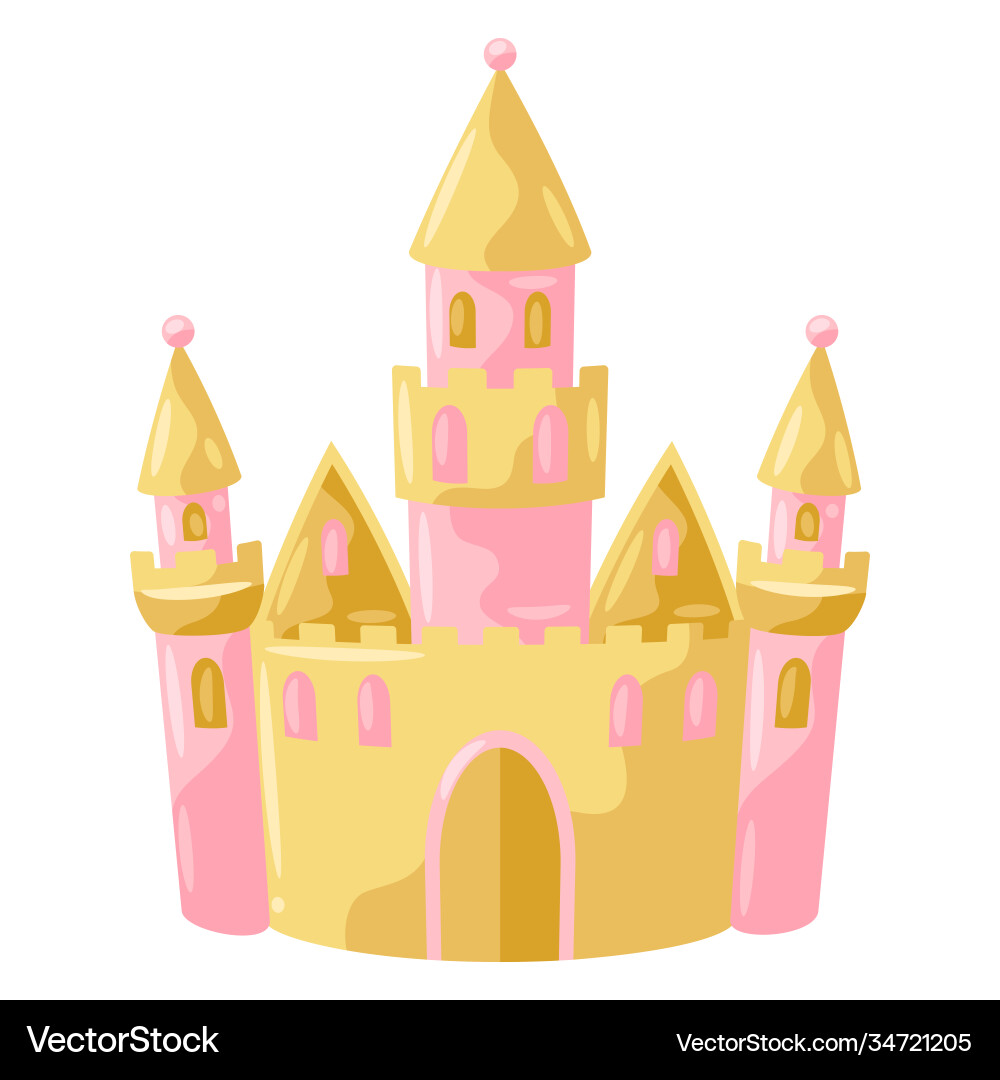 Princess Castle Illustration – Royalty-Free Vector | VectorStock, image size:1000x1080
