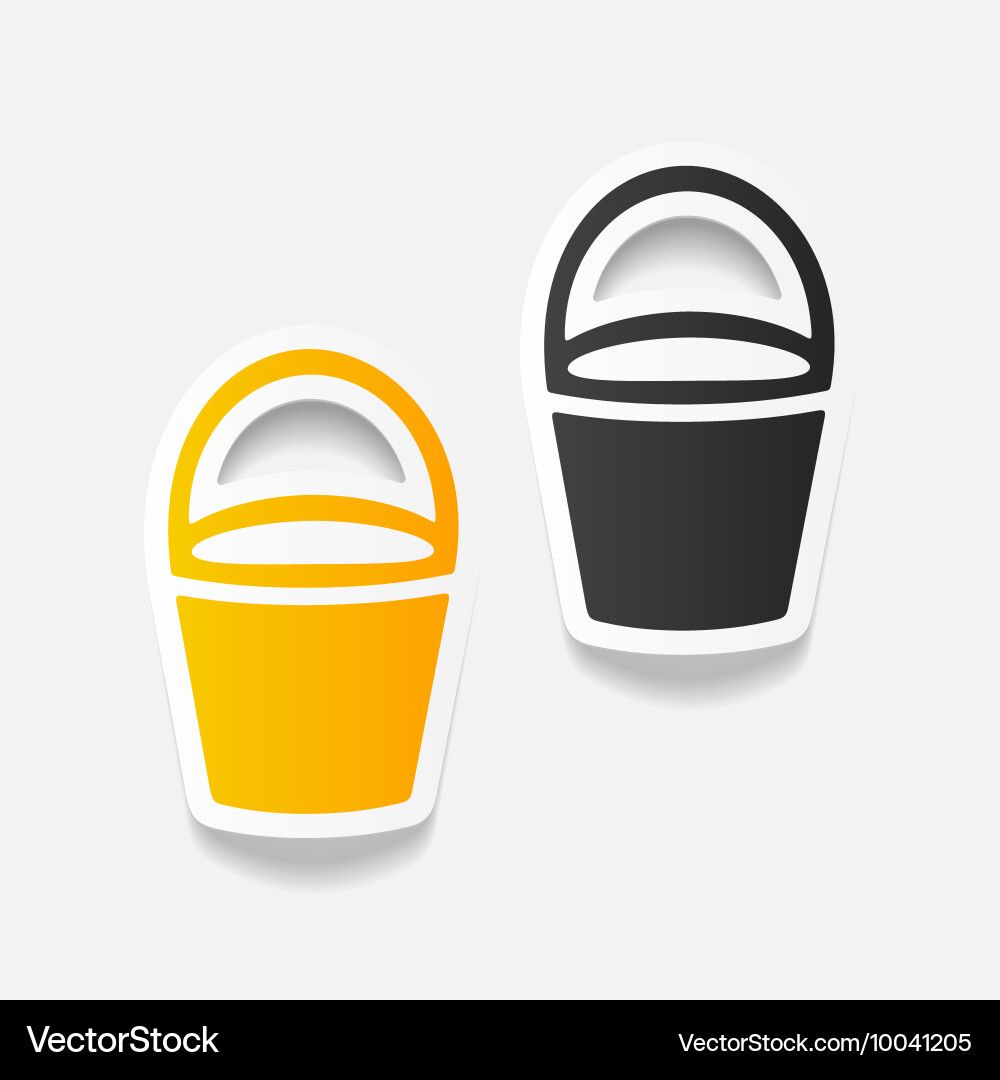 Realistic design element bucket vector image