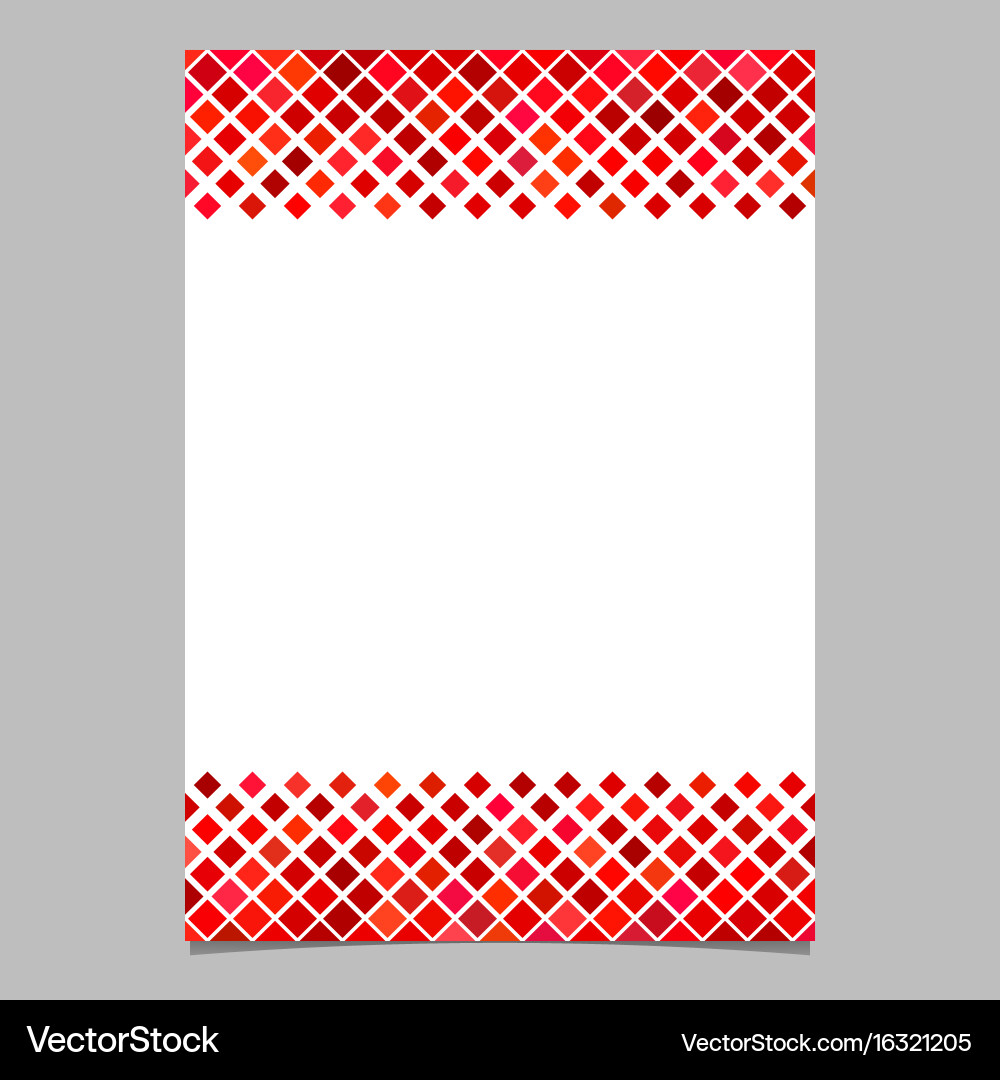 Red diagonal square pattern page template vector image