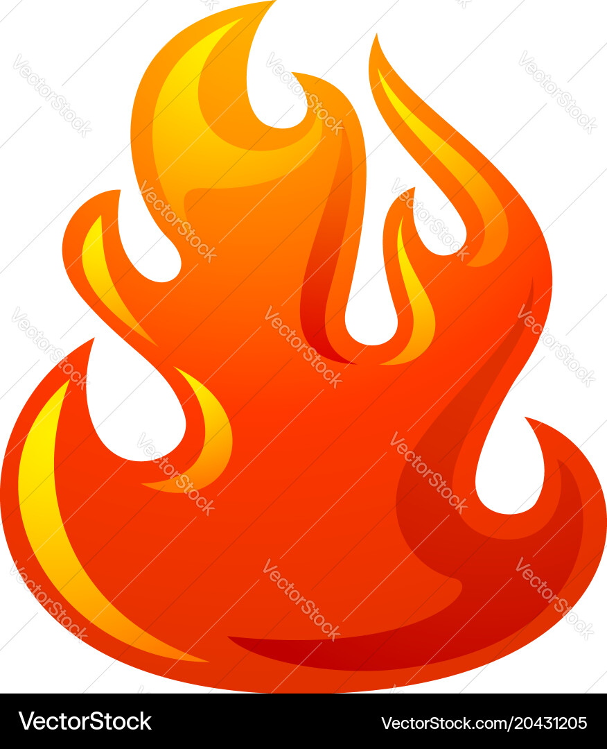 Red Flame Icon - Fire Graphic Vector Image