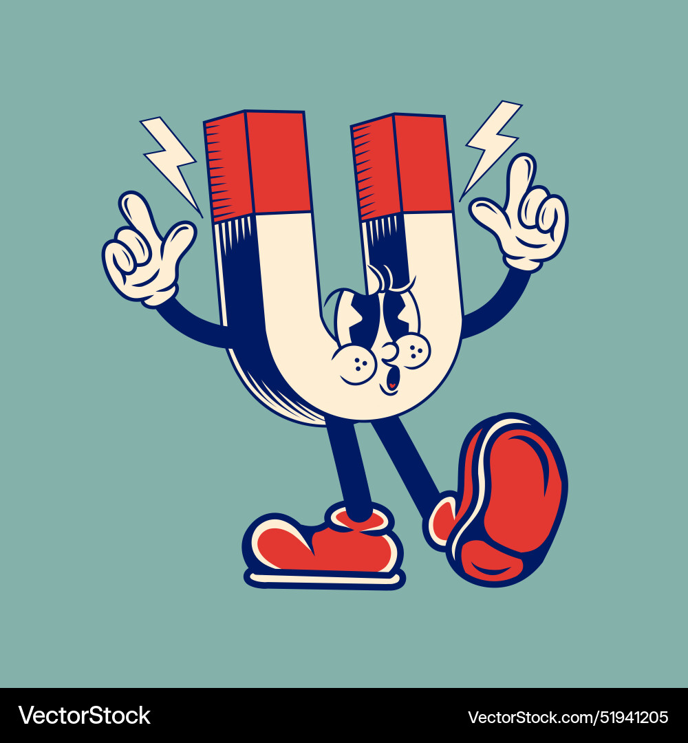 Retro character design from magnets vector image