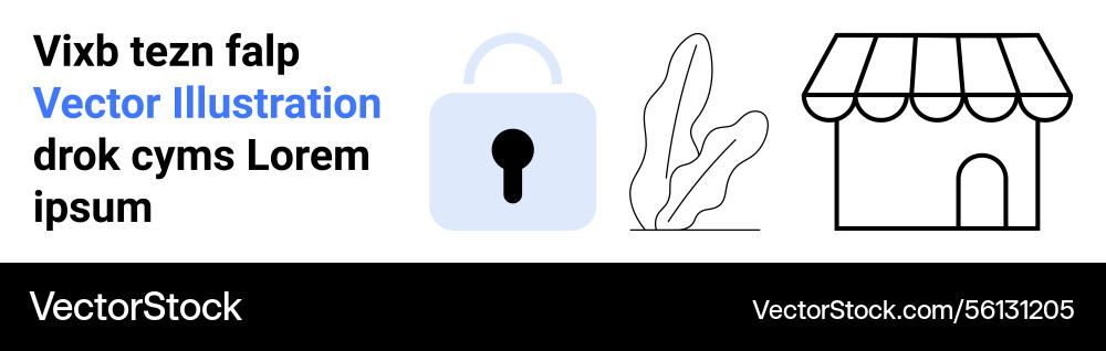 Secure online storefront with lock symbol Vector Image