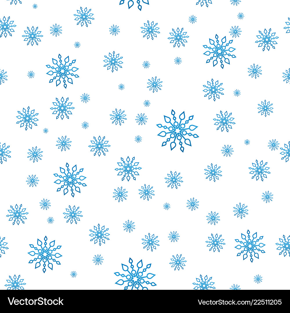 Simple Blue Snowflake Pattern vector image
