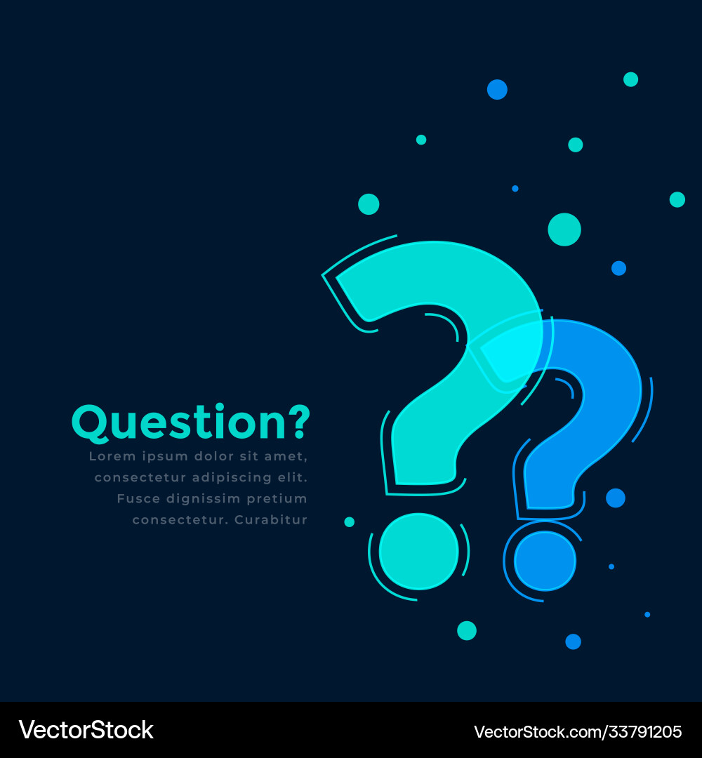 Support and Question Mark Template vector image