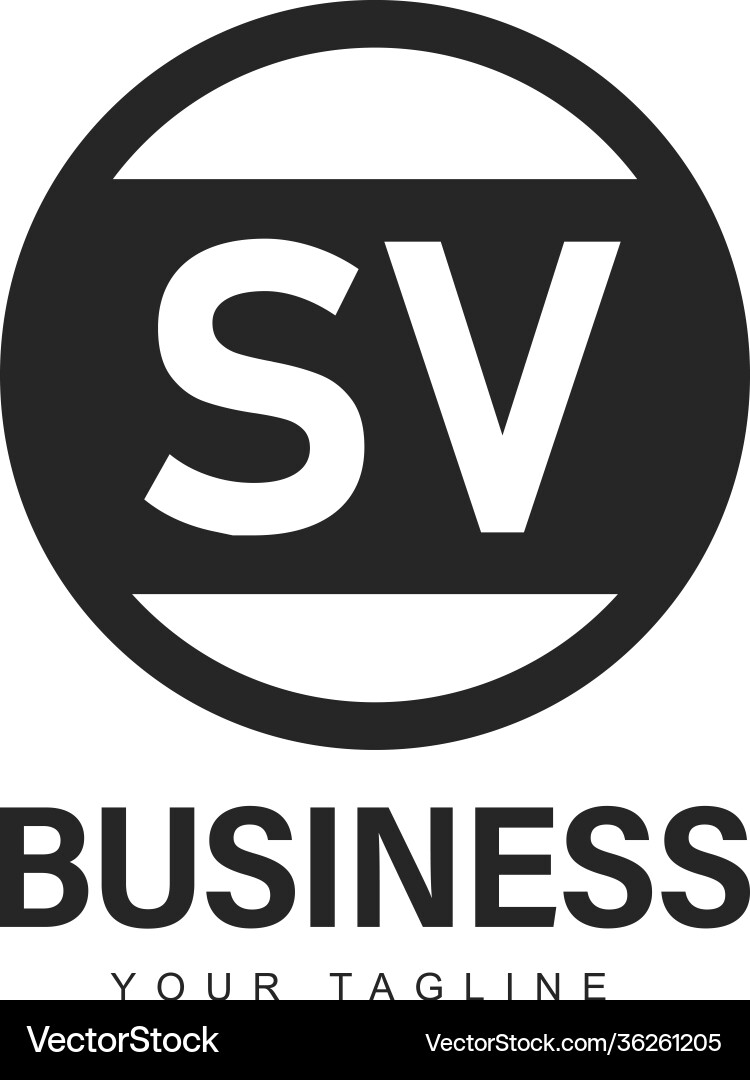 Sv initial a logo design with abstract style Sv initial a logo design with abstract style vector image