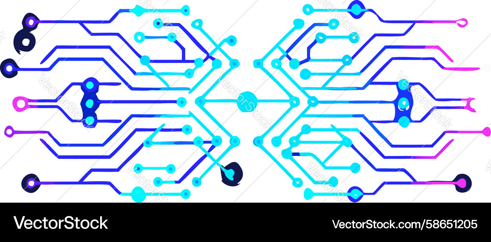 Symmetrical circuit board patterns design Vector Image