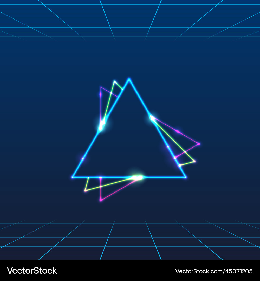 Three shining frames of triangular shapes Three shining frames of triangular shapes vector image
