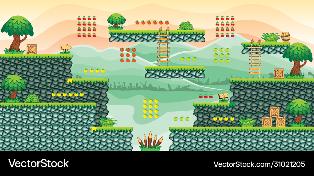 Tile set platform for game 24 Tile set platform for game 24 vector image
